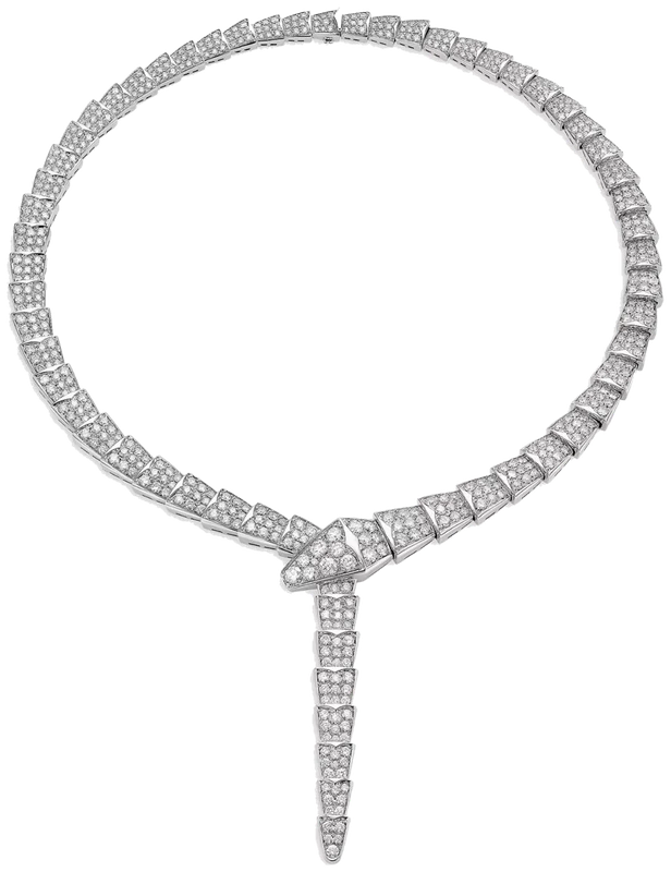 Bulgari Serpenti necklace in white gold with diamonds