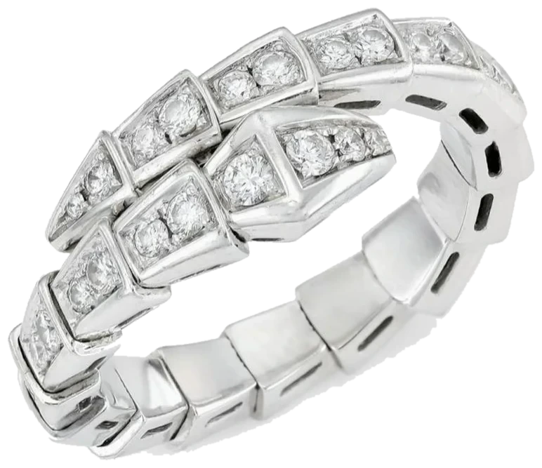 Bulgari Serpenti ring in white gold with diamonds