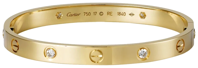 Cartier Love bracelet in yellow gold with diamonds