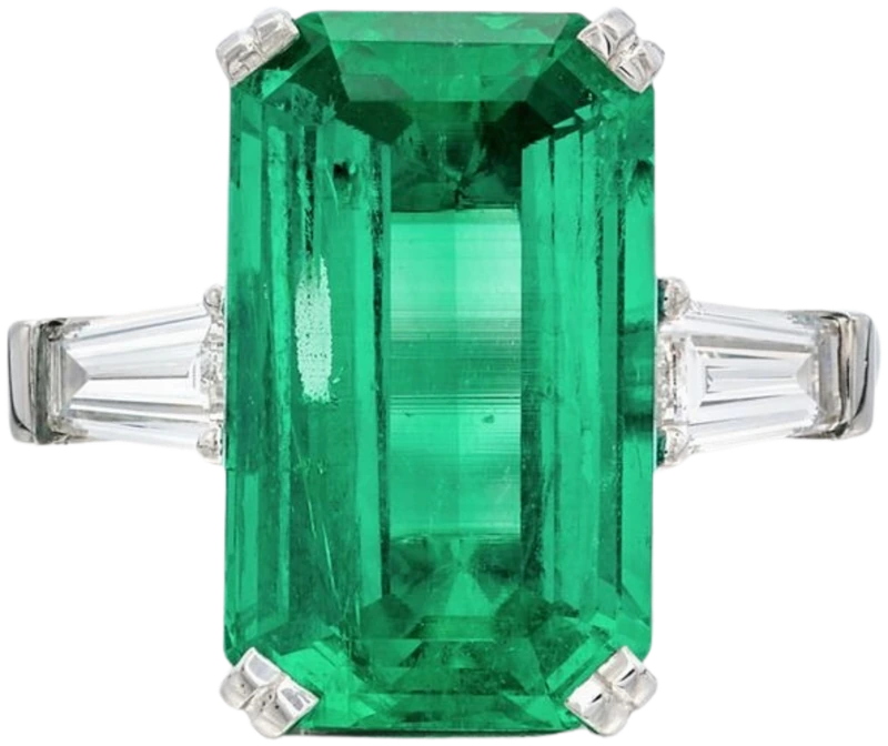 Emerald and diamond cocktail ring