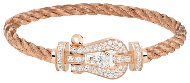 FRED Force 10 bracelet in rose gold with diamonds and a centre stone