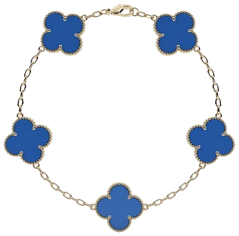 Van Cleef & Arpels Alhambra bracelet in blue stone and yellow gold