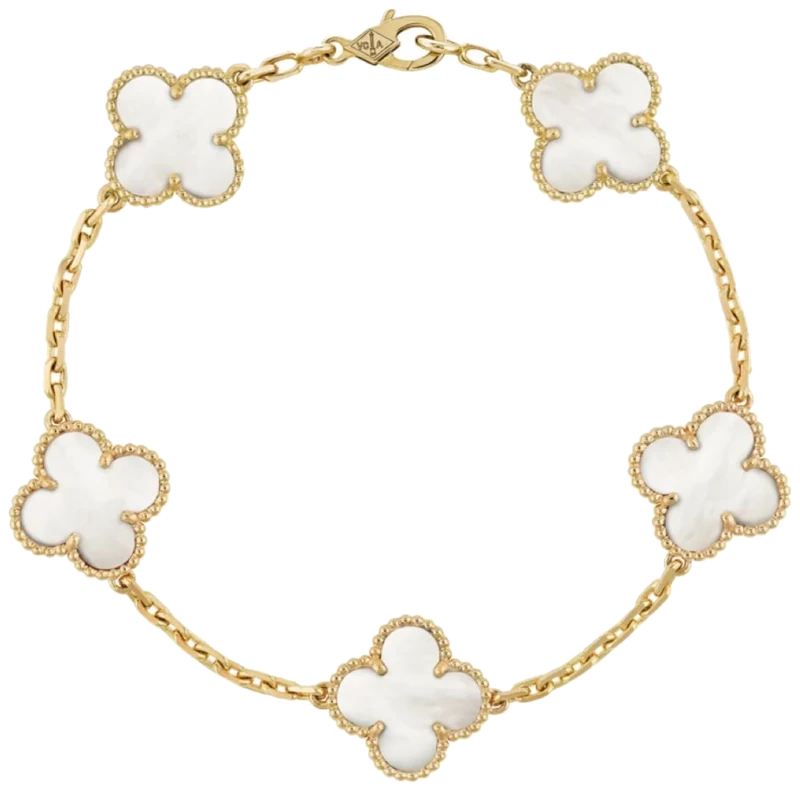 Van Cleef & Arpels Alhambra bracelet in mother-of-pearl and yellow gold