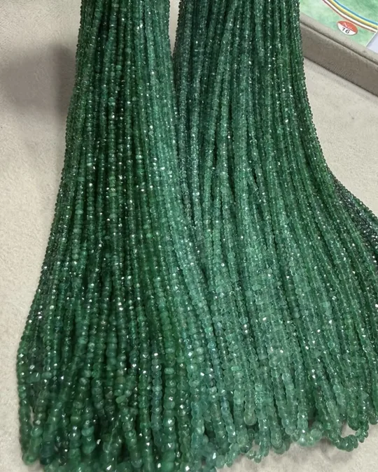 Emerald bead strands